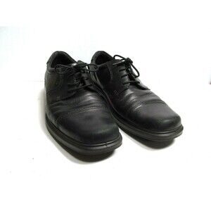 ECCO Black Leather Cap Toe Lace Up Oxfords Mens Size US 12